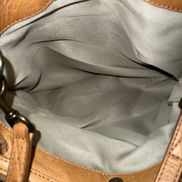 AMERICAN Leather Co Two Way Satchel in cafe latte Leather Long Beach Satchel - Picture 11 of 12